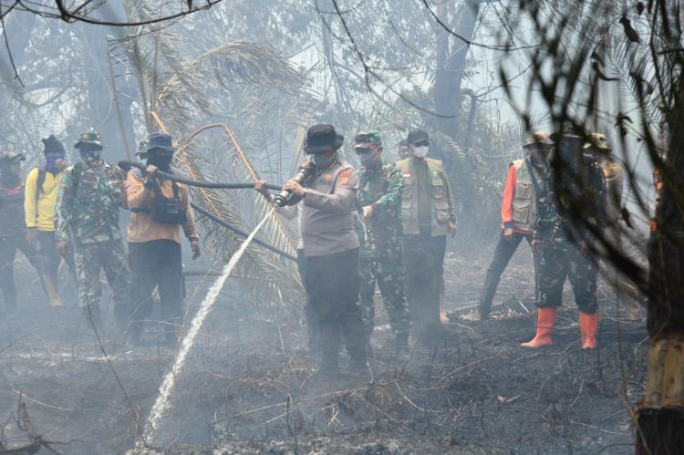 Karoops Polda Riau Tinjau Karhutla di Bengkalis, Tegaskan Penegakan Hukum terhadap Pelaku